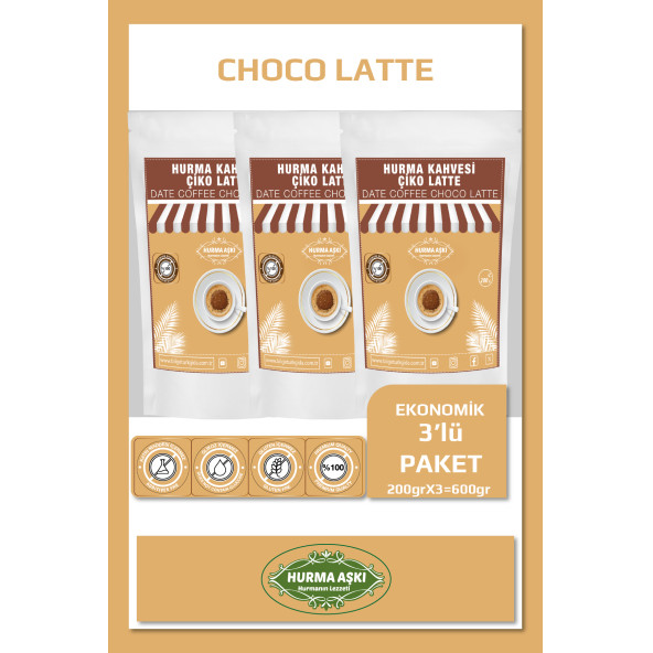 Hurma Aşkı Hurma Kahvesi Çiko Latte 3X200Gr ürün görseli 1