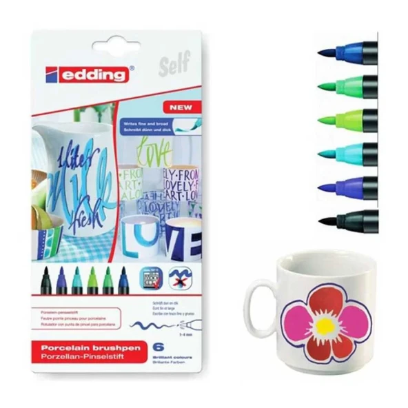 Edding 4200 Porselen Kalemi Soğuk Renkler 6'lı Set ürün görseli 1