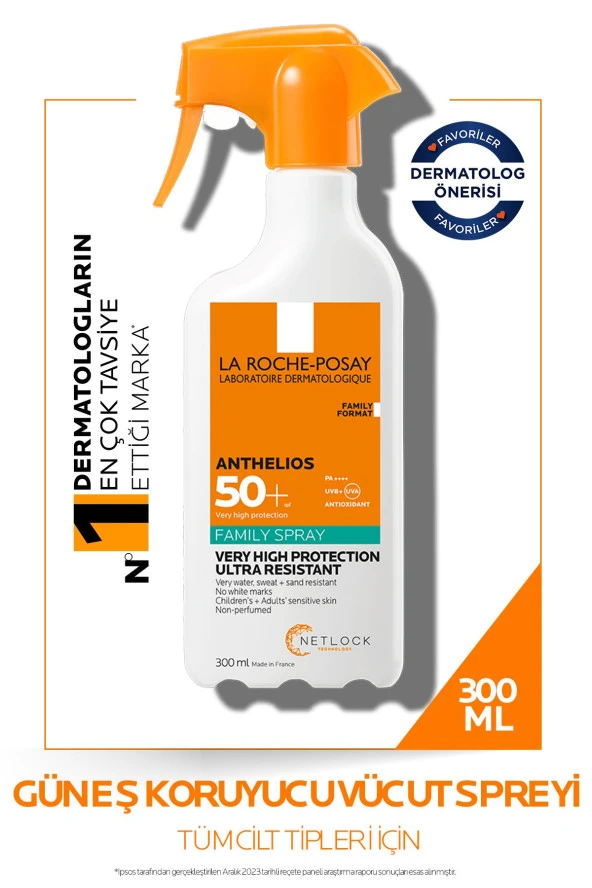 La Roche Posay Anthelios Family Spray Spf+50 Tüm Cilt Tipleri Için Vücut Güneş Kremi ürün görseli 1