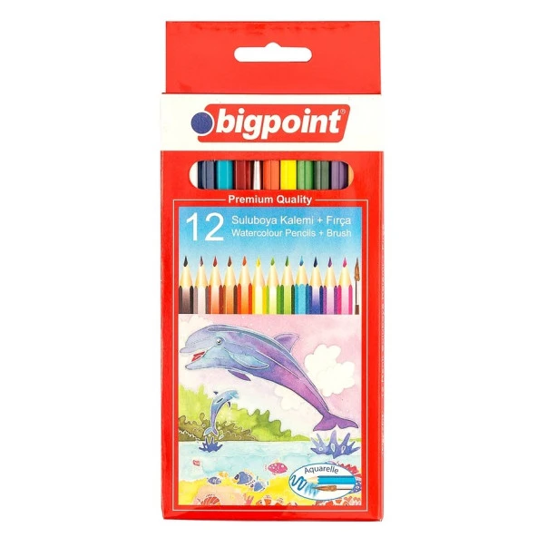 Bigpoint Aquarelle Boya Kalemi 12 Renk Fırçalı ürün görseli 1