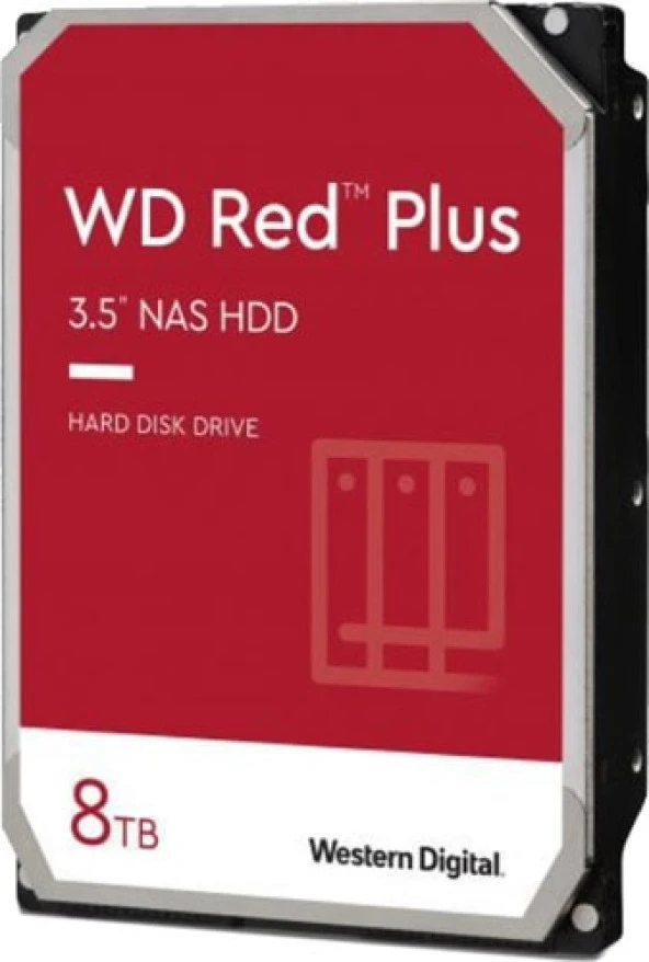 WESTERN DIGITAL WD 8TB Red Plus NAS 3.5" 5640Rpm Sata3 -WD80EFPX ürün görseli 1