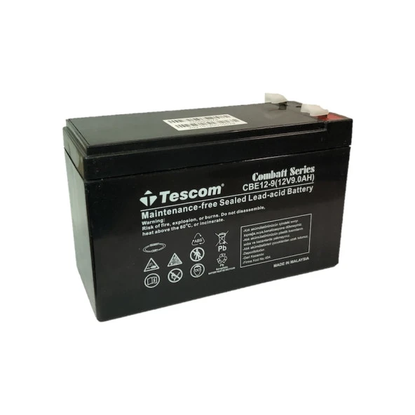 TESCOM AKU 12V 9AH BAKIMSIZ KURU AKÜ ürün görseli 1
