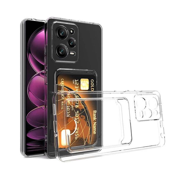 Xiaomi Redmi Note 12 Pro 5G Kılıf Şeffaf Kartlıklı Kamera Korumalı Silikon ürün görseli 1