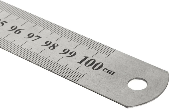 Paslanmaz Çelik Cetvel (Ön yüzü Cm / Arka yüzü inch) 100cm ürün görseli 1