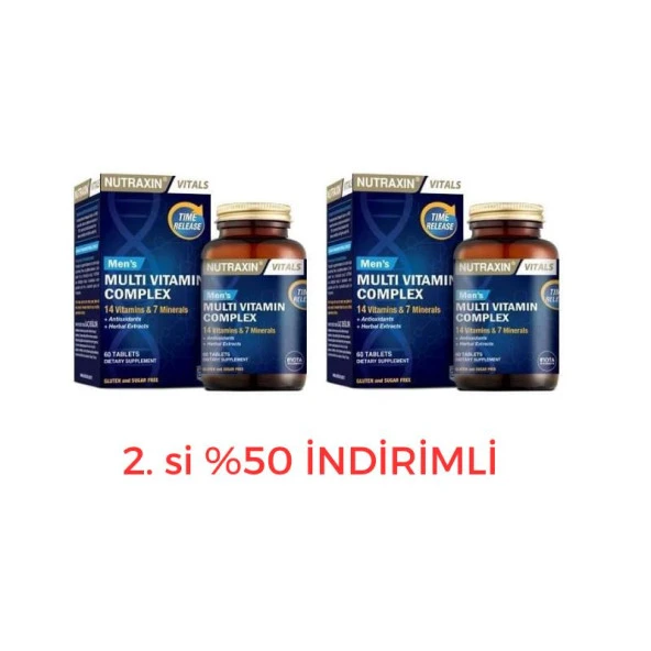 Nutraxin Multivitamin & Mineral Complex For Men 2'li Paket ürün görseli 1