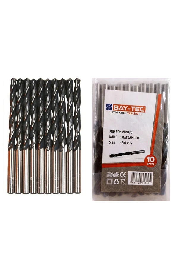 BaytecMatkap Ucu(10 ADET) Hss 8mm Siyah-Beyaz MU1030 ürün görseli 1