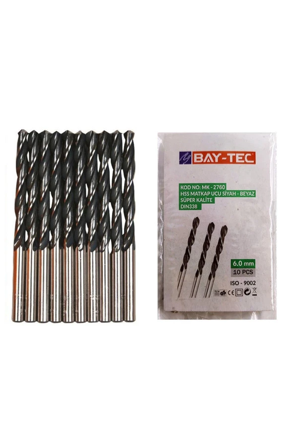 BaytecMatkap (10 ADET) Ucu Hss 6mm Siyah-Beyaz MU0990 PamirAVM ürün görseli 1