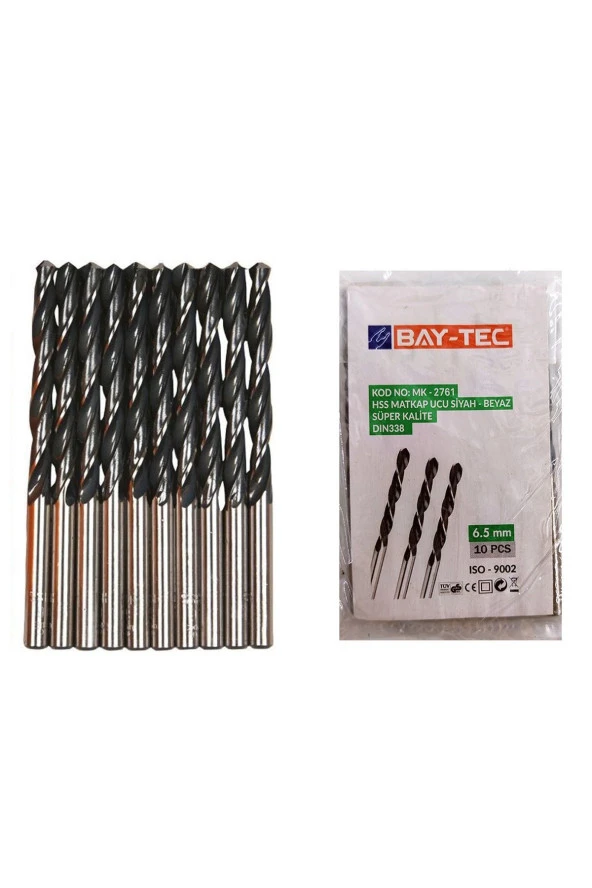 BaytecMatkap (10 ADET) Ucu Hss 6.5 mm Siyah-Beyaz MU0994 PamirAVM ürün görseli 1