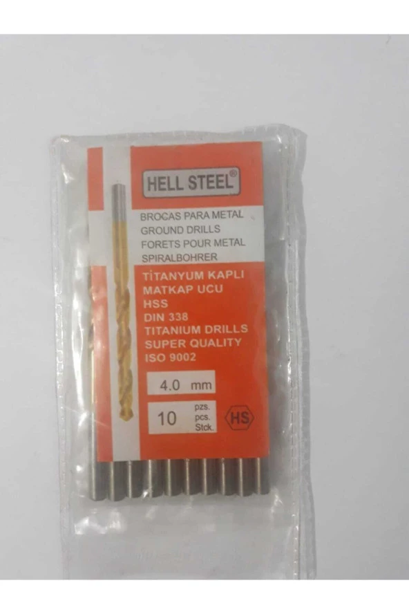 HellMatkap Ucu Titanyum Kaplama Hss Steel 4mm 20 Adet Metal Ahşap ürün görseli 1