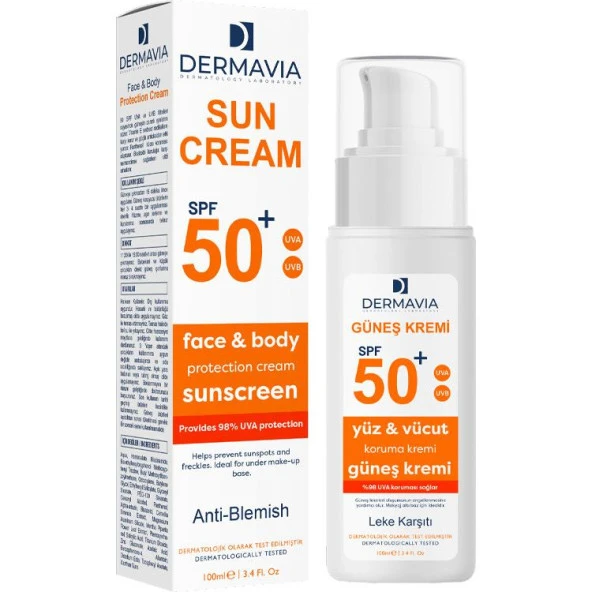 Dermavia Spf+50 Güneş Kremi Lekeli Karşıtı 100 Ml ürün görseli 1