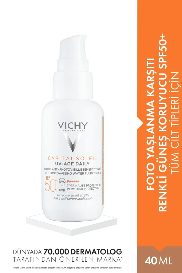 Vichy Capital Soleil Foto Yaşlanma Karşıtı Hafif Dokulu Renkli Güneş Koruyucu 40 ml Spf 50 ürün görseli 1