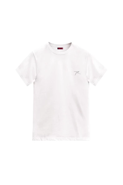 Raru AGNITIO Erkek Pamuklu Beyaz Günlük T-shirt ürün görseli 1