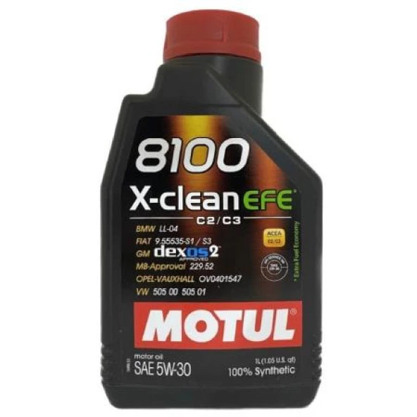 Motul 8100 X-Clean Efe C2/C3 5W-30 Tam Sentetik Motor Yağı 1 L ürün görseli 1