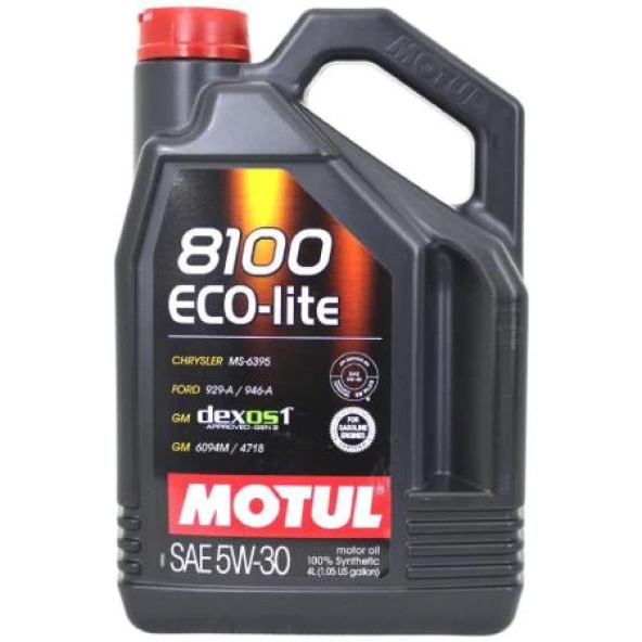 Motul 8100 Eco-Lite 5W-30 Dexos1 Tam Sentetik Motor Yağı   4 L ürün görseli 1