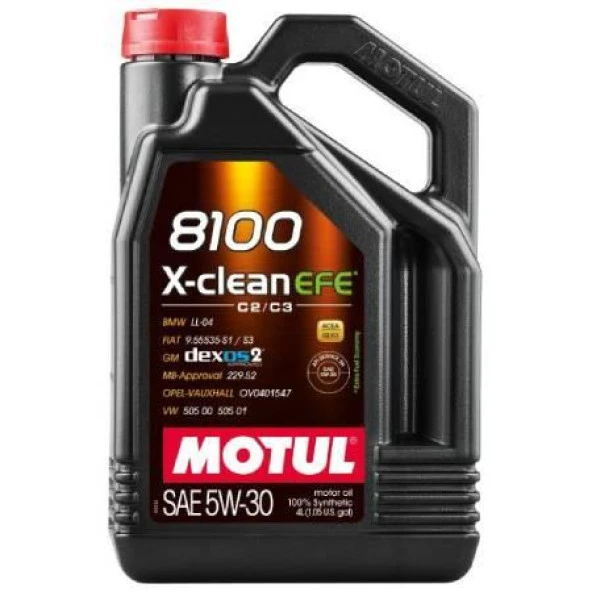 Motul 8100 X-Clean Efe 5W-30 Motor Yağı 4 L ürün görseli 1