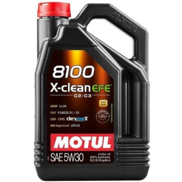Motul 8100 X-Clean Efe C2/C3 SAE 5W-30 Tam Sentetik Motor Yağı 5 L ürün görseli 1