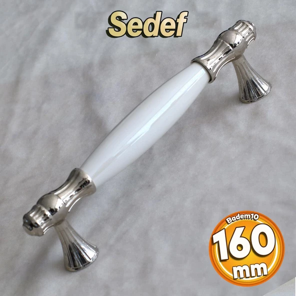 Gerçek Sedef Kulpu Beyaz 160 Mm Mobilya Çekmece Dolap Mutfak Kulpları Kulpu Dolabı Kapak Kulbu ürün görseli 1