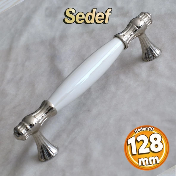 Gerçek Sedef Kulpu Beyaz 128 Mm Mobilya Çekmece Dolap Mutfak Dolabı Kapak Kulbu Kulpları Kulpu ürün görseli 1