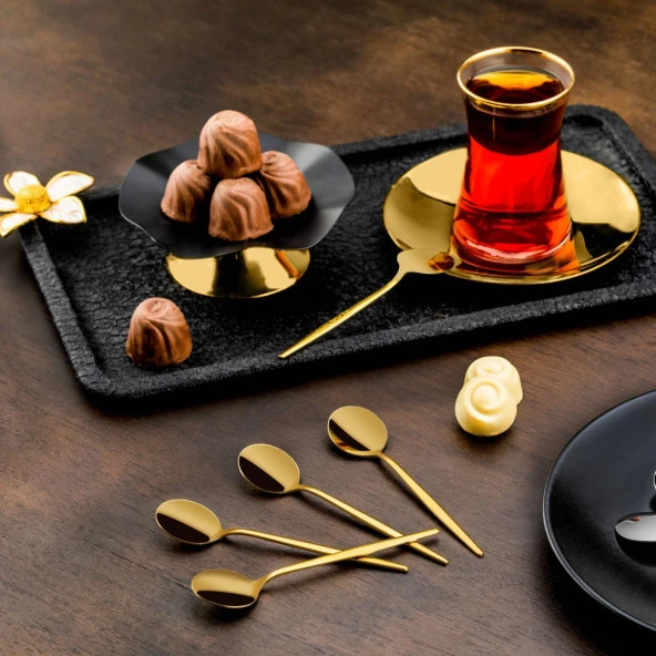 Özlife Mess 6 Parça Çay Kaşığı Titanyum Gold - 3046 ürün görseli 1