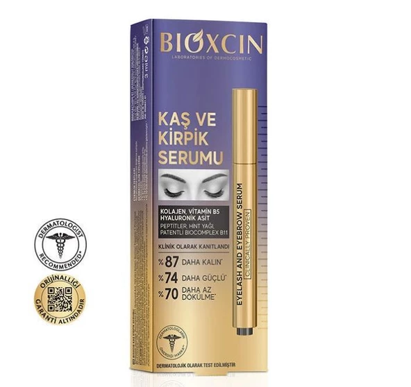 Bioxcin Kolajen ve Hyaluronik Asit İçerikli Kaş ve Kirpik Serumu 3 ml ürün görseli 1