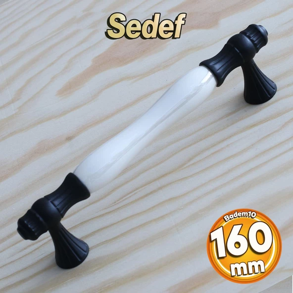 Gerçek Sedef Kulpu Siyah160 Mm Mobilya Çekmece Dolap Mutfak Kapak Kulbu Kulpları Kulpu Dolabı ürün görseli 1