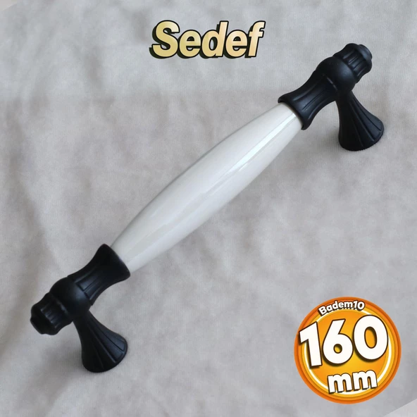 Gerçek Sedef Kulpu Siyah160 Mm Mobilya Çekmece Dolap Mutfak Kulpları Kulbu Kulpları Dolabı Kulpu ürün görseli 1
