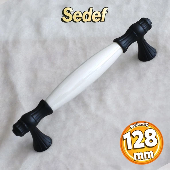 Gerçek Sedef Kulpu Siyah128 Mm Mobilya Çekmece Dolap Mutfak Kulpları Kulbu Kulpları Dolabı Kulpu ürün görseli 1