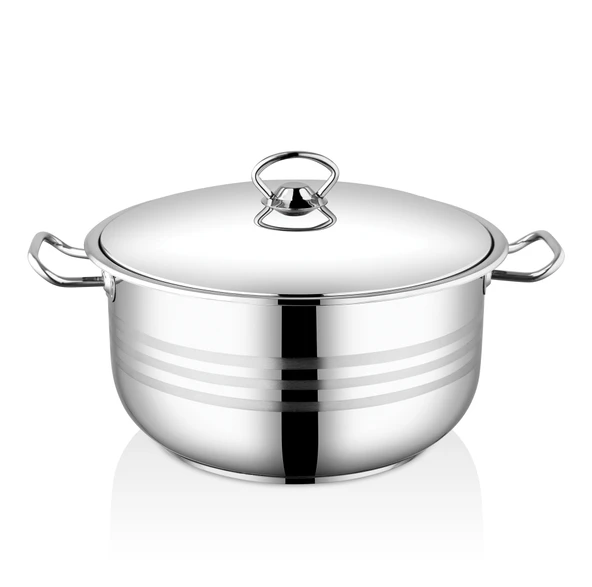 Bestinox 32x20 cm Flanşlı Kulp Çelik Kapaklı Çelik Derin Tencere-14 Litre ürün görseli 1