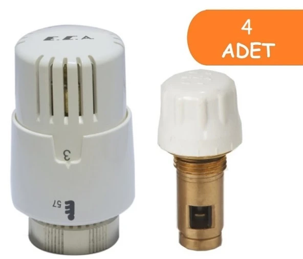 4 Adet ECA Termostatik TRV4 Kafa Grubu 41,3mm 602120813 ürün görseli 1