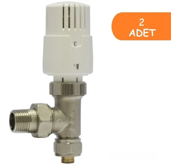 2 Adet ECA TRV4 Termostatik Köşe Radyatör Valfi Pex Köşe 602120780 ürün görseli 1