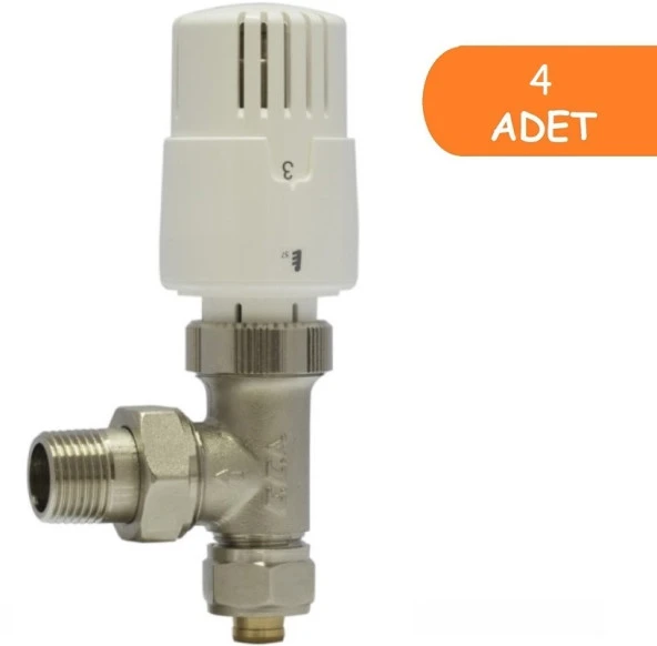 4 Adet ECA TRV4 Termostatik Köşe Radyatör Valfi Pex Köşe 602120780 ürün görseli 1