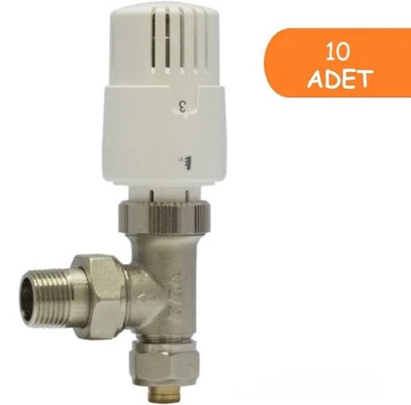 10 Adet ECA TRV4 Termostatik Köşe Radyatör Valfi Pex Köşe 602120780 ürün görseli 1