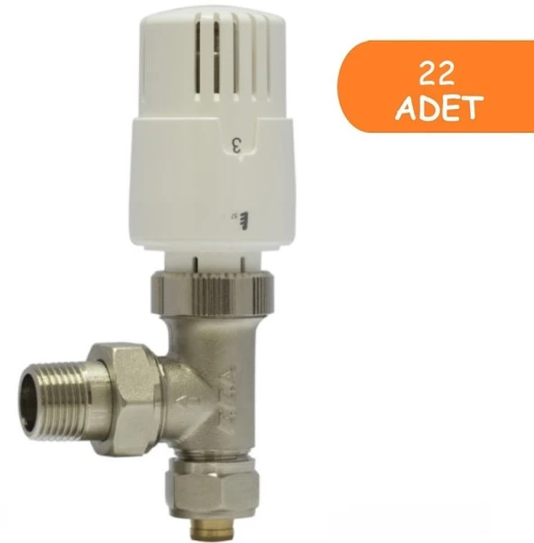 22 Adet ECA TRV4 Termostatik Köşe Radyatör Valfi Pex Köşe 602120780 ürün görseli 1