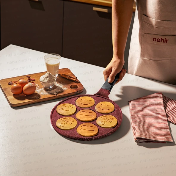 Nehir Bordo Alüminyum Döküm Krep Tavası - 27 Cm ürün görseli 1