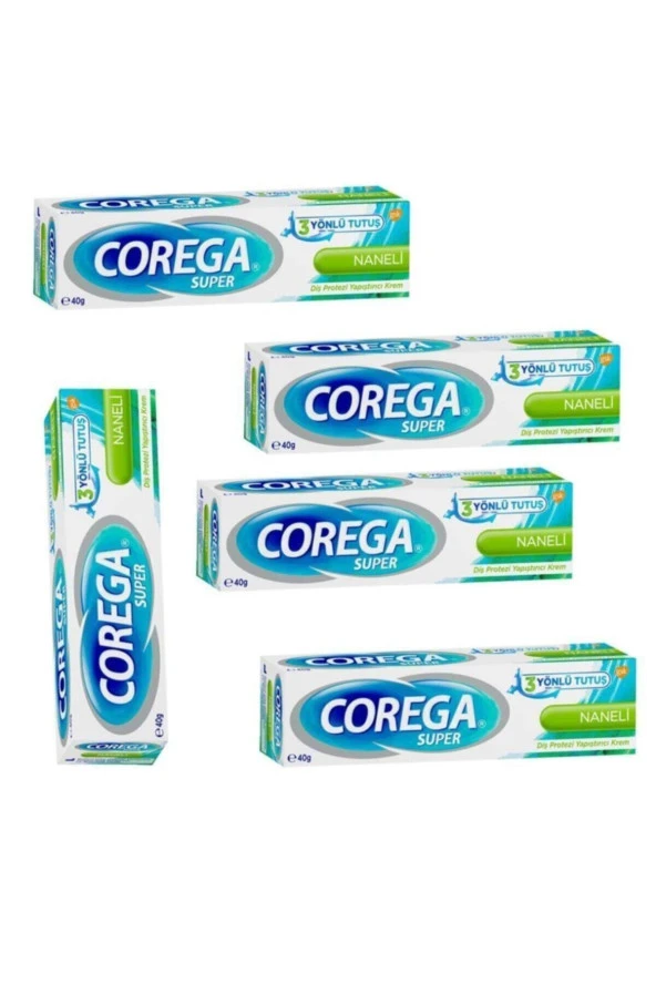 Corega Süper Protez Yapıştırıcı Naneli Krem 40 gr 5 Kutu ürün görseli 1