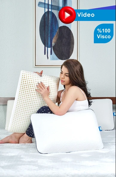 AirLüks Hava Kanallı Boyun Fıtığı Boyun Düzleşmesi İçin Ortopedik Visco Yastık 59x39x15cm ürün görseli 1