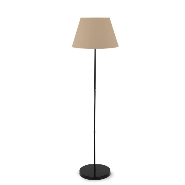 Pu Metal Ayaklı Lambader Kahve Konik Kumaş ürün görseli 1