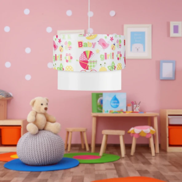 Pasta Şeklinde Avize Çocuk Odası Bebek Odası PVC Baskılı Sarkıt ürün görseli 1