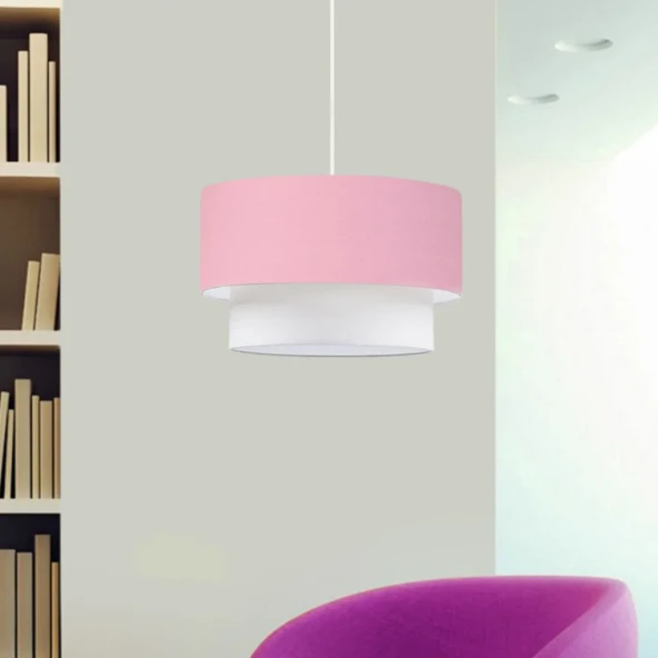 ArtGift Pasta Tekli Sarkıt Avize Pembe Kumaş Yatak Odası Çocuk Odası Salon Avize ürün görseli 1