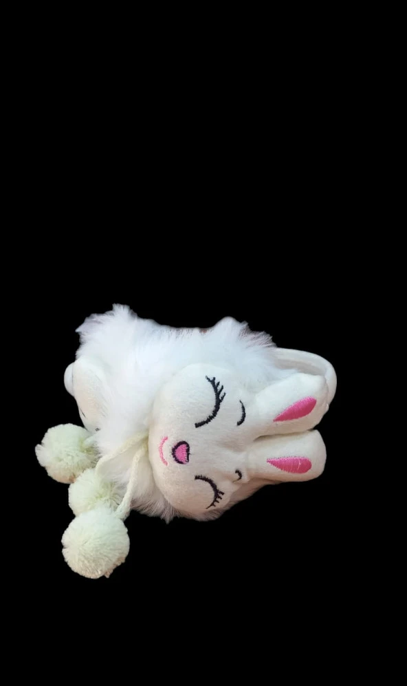 kız çocuk peluş kulaklık figürde farklılık olabilir krem renk ürün görseli 1