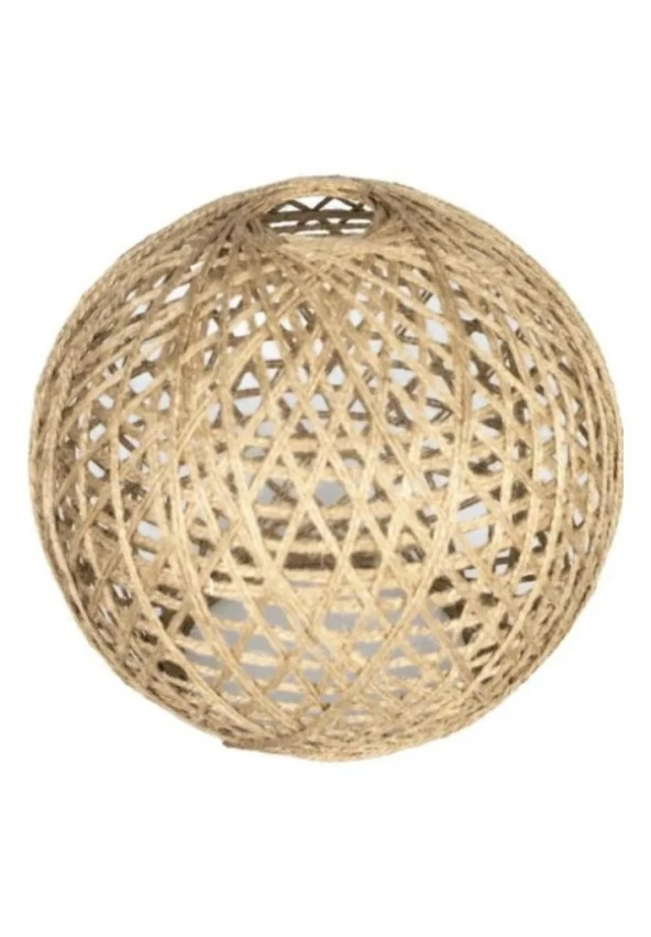 Örme Jüt İp Abajur Başlığı Handmade - Resim 2