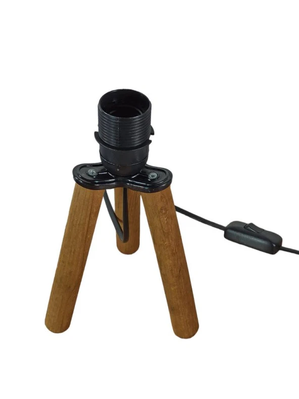 Ahşap Tripod Abajur Ayağı Klasik - Resim 2