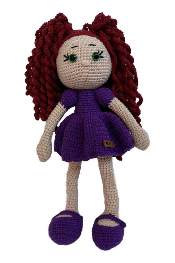 Amigurumi Organik Oyuncak-Uyku Arkadaşı -Örme Mor Bebek ürün görseli 1