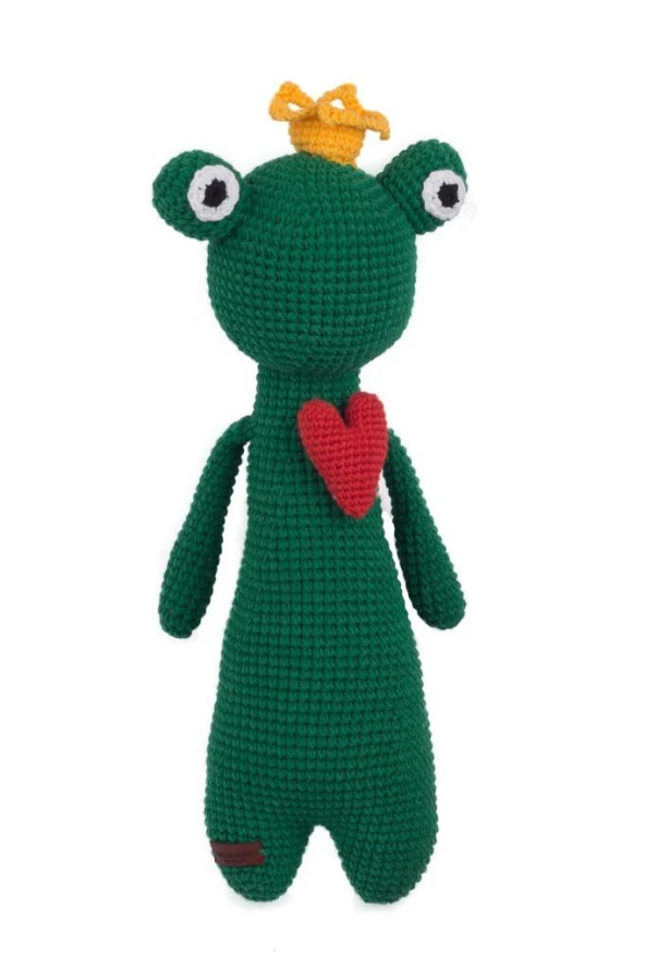Amigurumi Organik Oyuncak-Uyku Arkadaşı Kurbağ-Örme Kurbağ-Örme Bebek ürün görseli 1