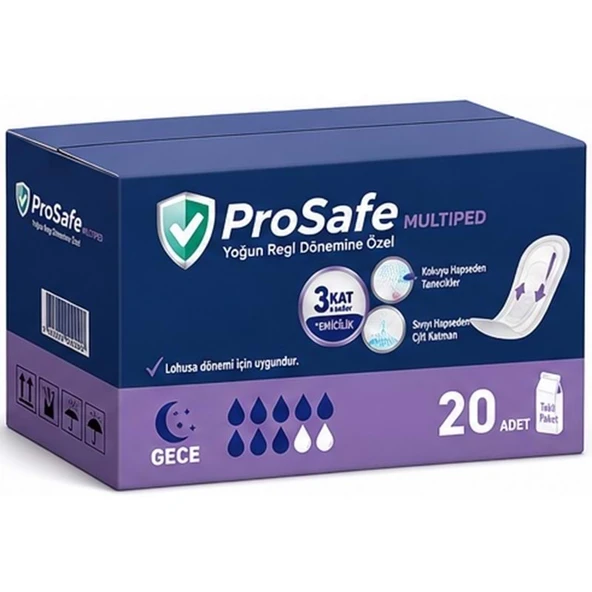 Prosafe Multiped Regl - Mesane - Lohusa Pedi M - Medium - Orta/Gece 20 Adet ürün görseli 1