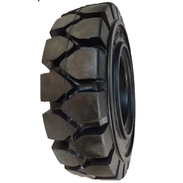 2.50-15 Mileway Perfecto Siyah Sekmanlı Dolgu Forklift Lastiği ürün görseli 1