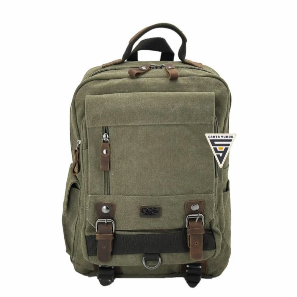Ççs London 51565 Kanvas Laptop Sırt Çantası Haki ürün görseli 1