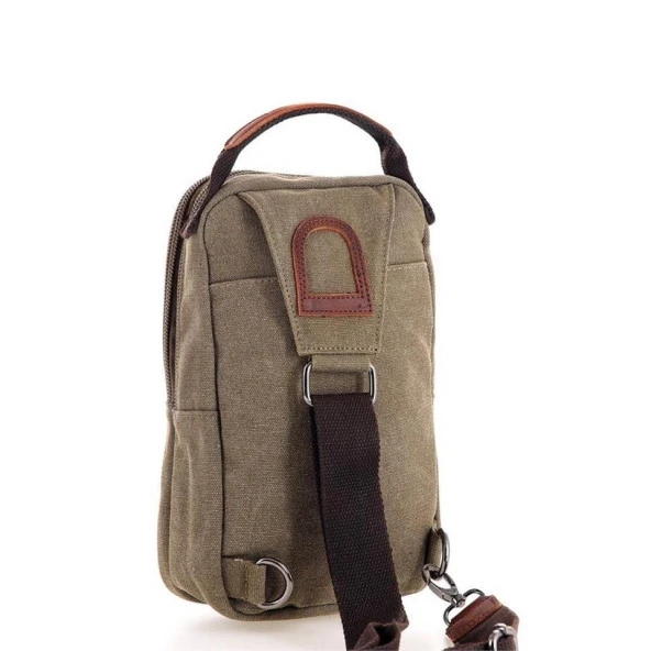Ççs London 31468 Kanvas Çapraz Çanta Yeşil - Resim 4