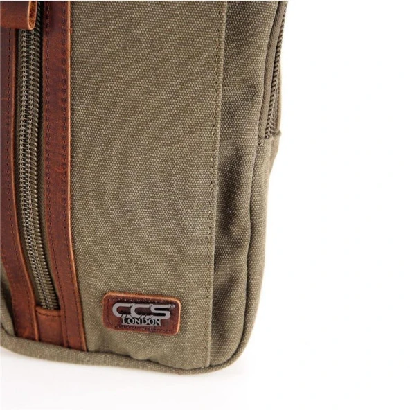 Ççs London 31468 Kanvas Çapraz Çanta Yeşil - Resim 6