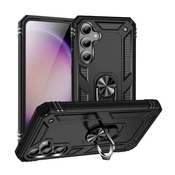 Gpack Samsung Galaxy S24 Kılıf Vega Sert Silikon Tank Standlı Yüzüklü Mıknatıslı ürün görseli 1